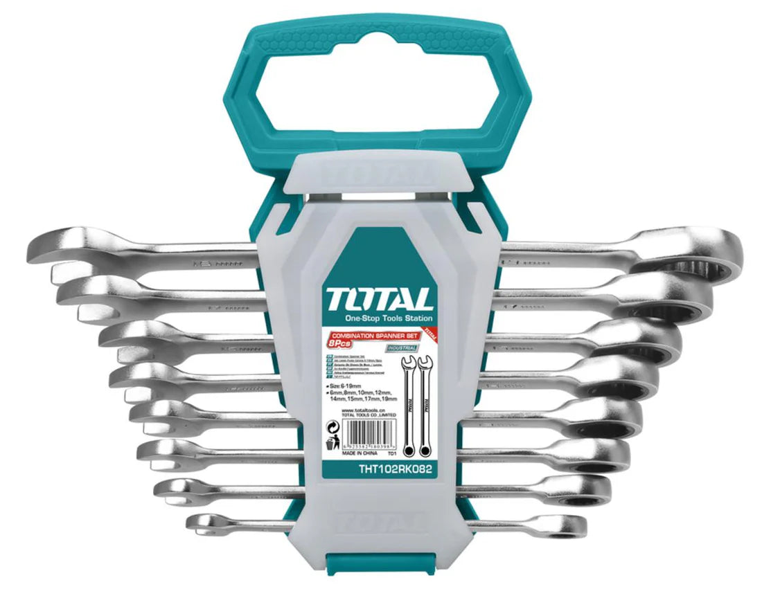TOTAL THT102RK086 8 Pcs Ratchet Combination Spanner Set Total